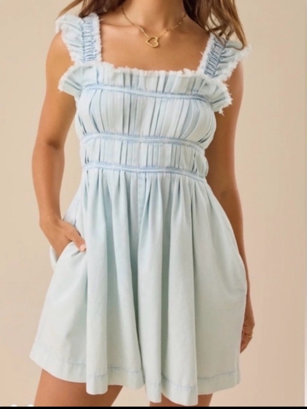 Altar’d State Light Wash Denim Romper | Size Small | NWT